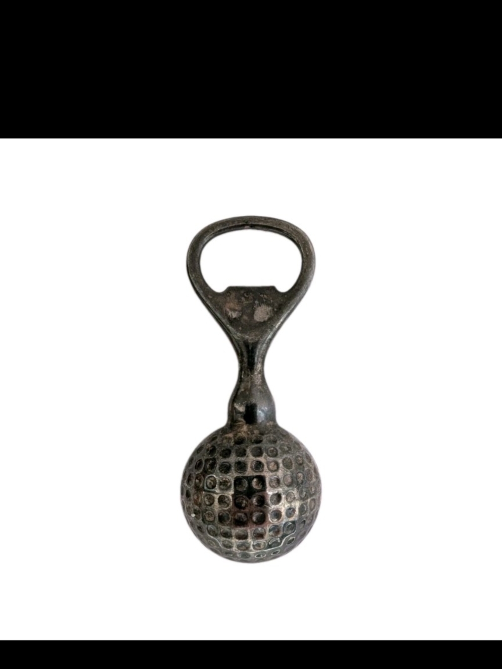 Vintage Golf Ball Bottle Opener Solid Stainless Steel Chrome Heavy Golfer Gift